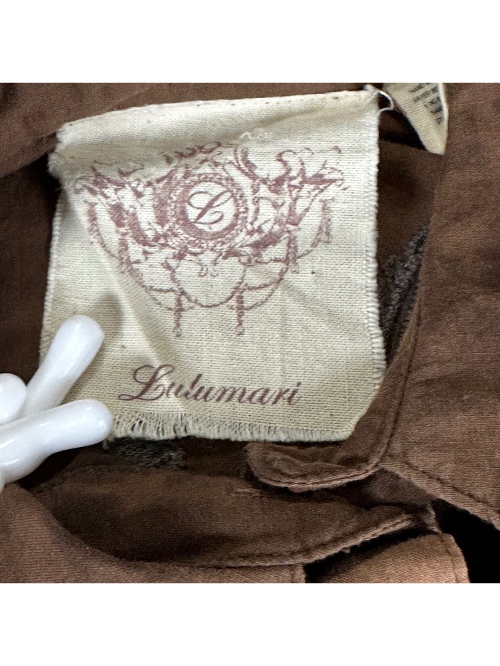 Lulumari Brown Tie Dye Embroidered Raw Edge Button Down Shirt Boho Western S - Picture 6 of 9